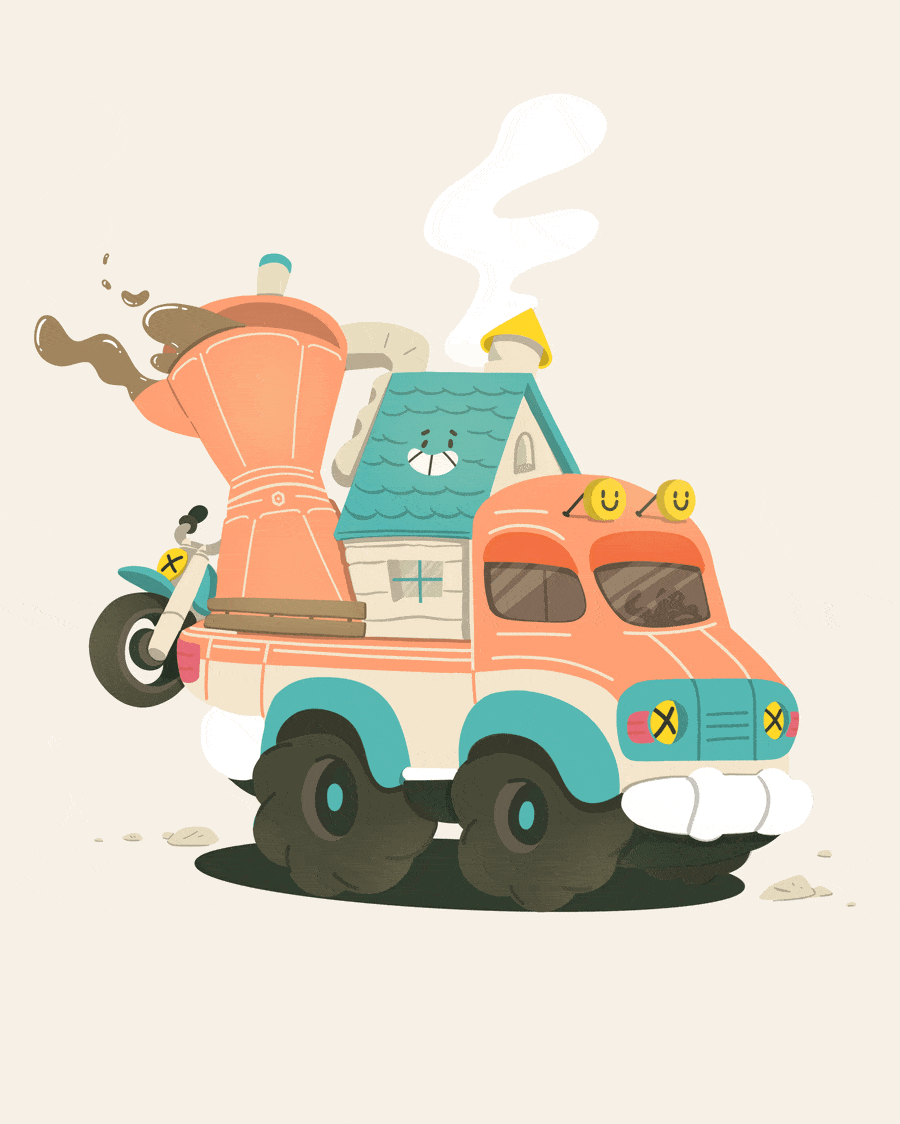 Gif - Projet personnel - Univers Vanlife Goodvibes